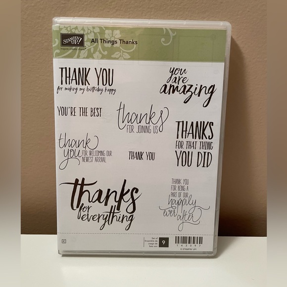 9-piece set Stampin’ Up stamps, blocks, ink, and paper, Thanks, Heartfelt Blooms - Picture 15 of 16